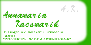 annamaria kacsmarik business card